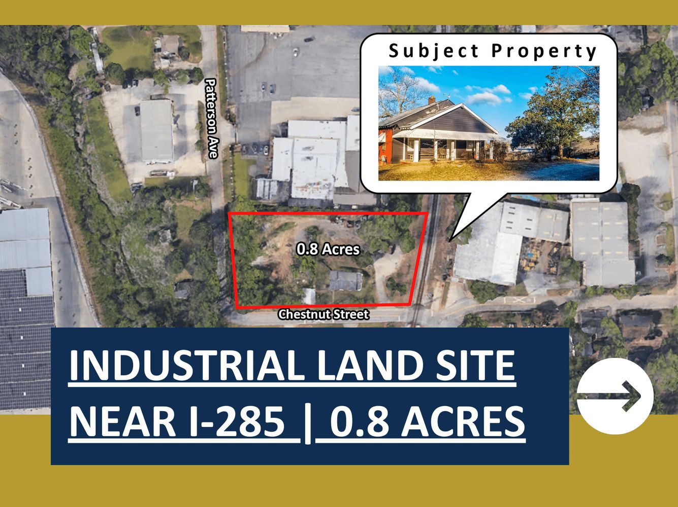 Industrial Land Site Near I-285 | 0.8 Acres: 3046 Chestnut St, Scottdale, GA 30079